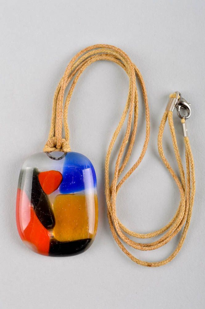 Handmade glass pendant designer accessories glass jewelry unusual gift for girls photo 2