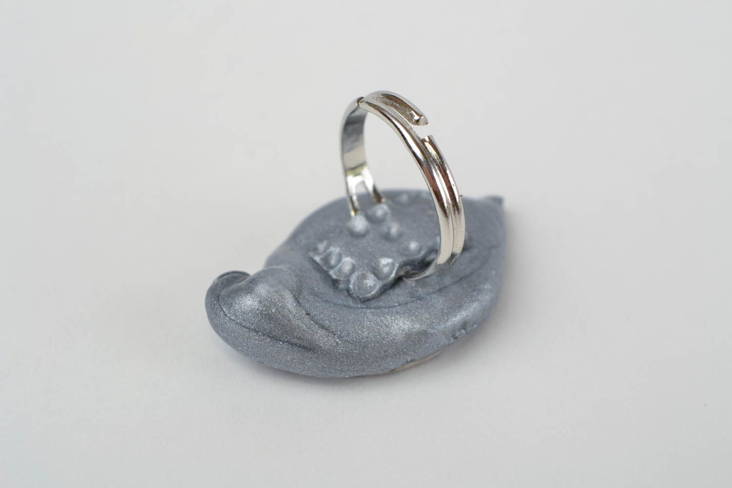Handgemachter Ring aus Metall in Steampunk Stil Autoren Design für Frauen foto 4