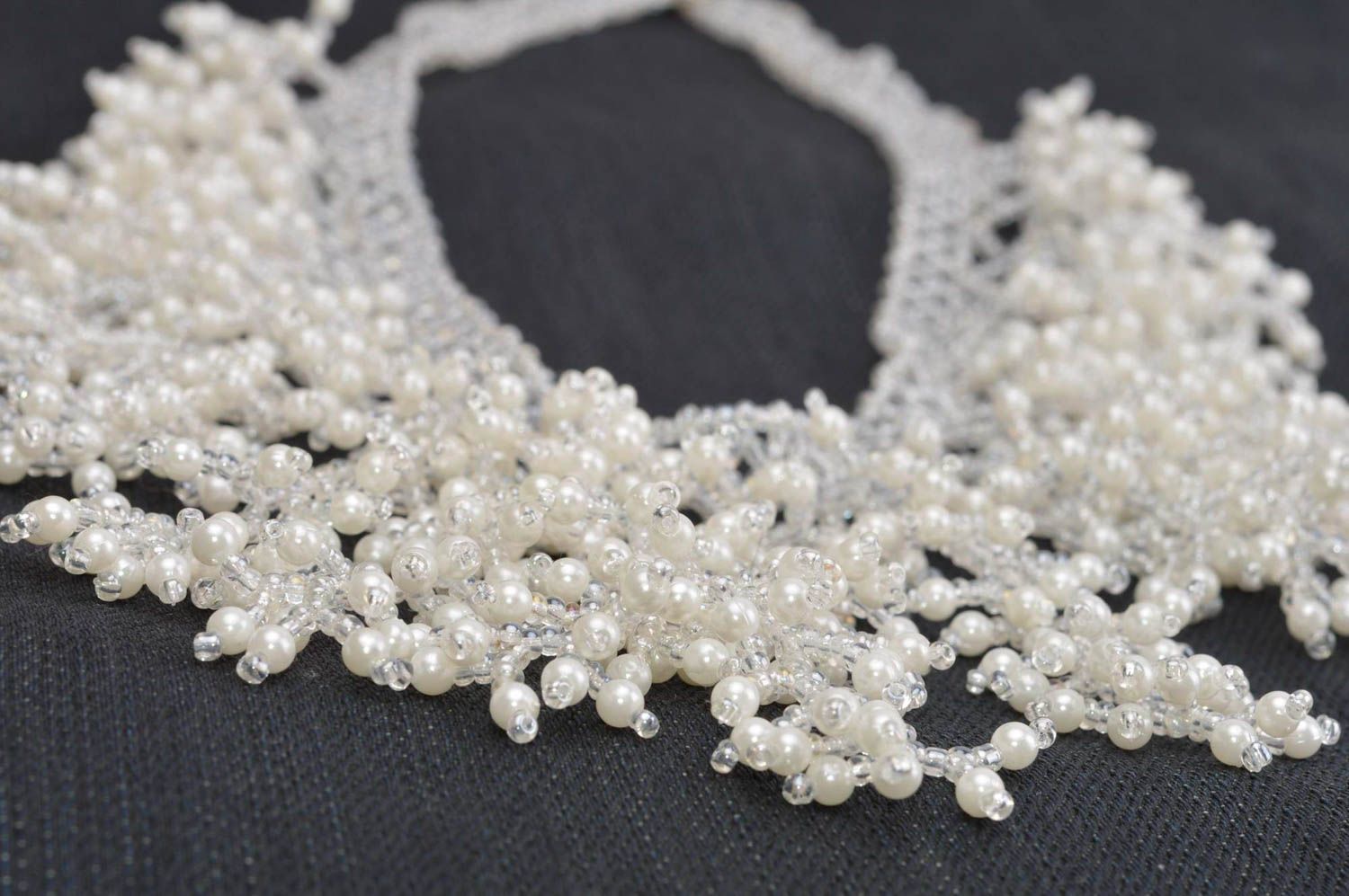 Delicate necklace stylish bijouterie seed bead necklace fashion necklace photo 4