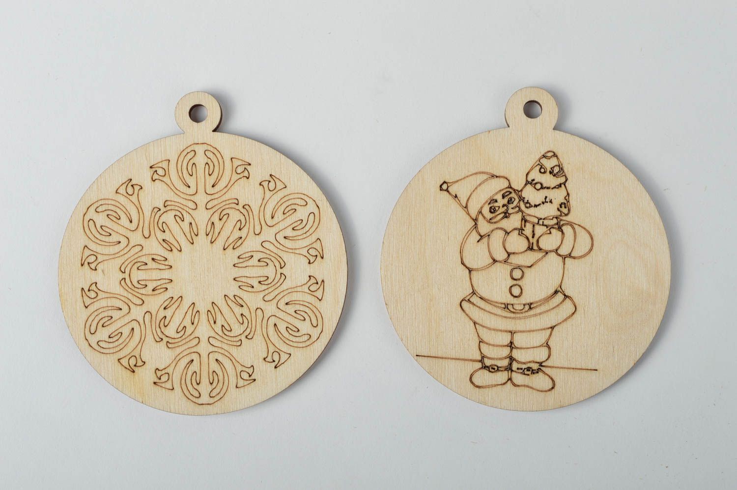 Handmade Weihnachtskugeln Rohlinge Holz Rohlinge Holzartikel zum Gestalten 2 St foto 2