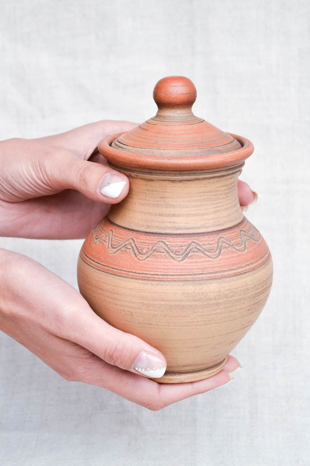 Handmade Küchen Deko Keramik Karaffe Krug aus Ton originelles Geschenk öko rein foto 2