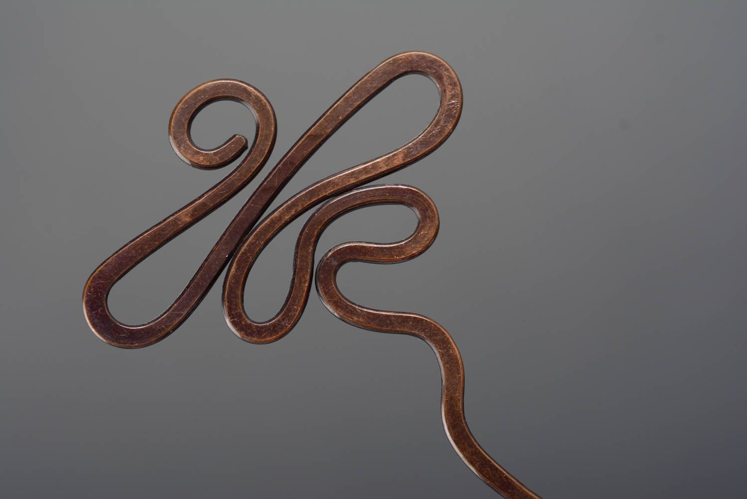 Beautiful designer handmade wire wrap copper hairpin photo 2