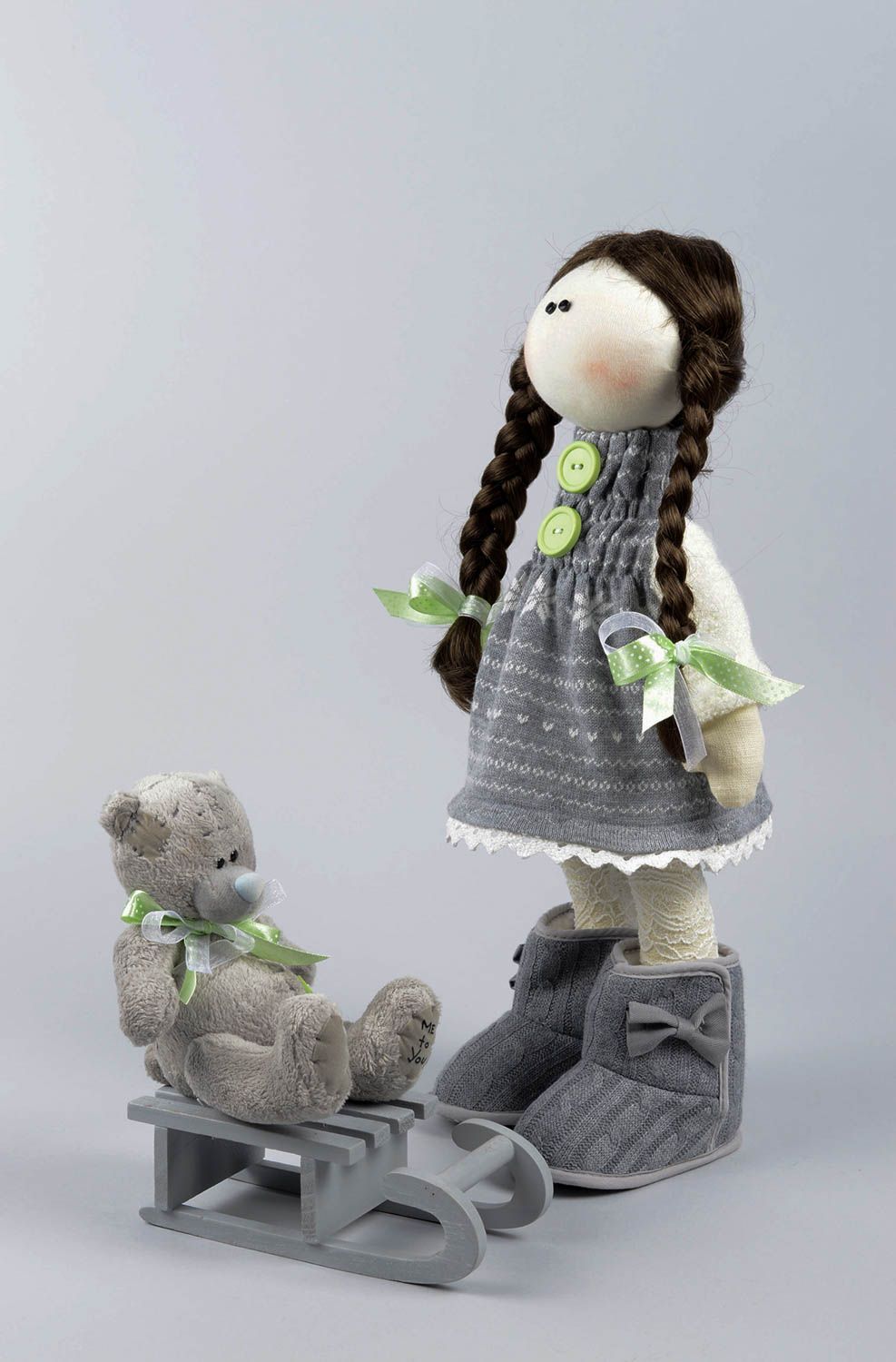 Кукла ручной работы кукла из ткани авторская в платье мягкая кукла красивая фото 2