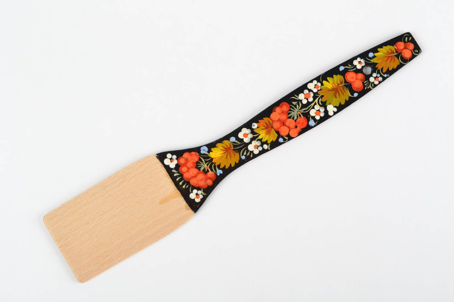 Кухонная деревянная лопатка с Петриковской росписью масляными красками  фото 3