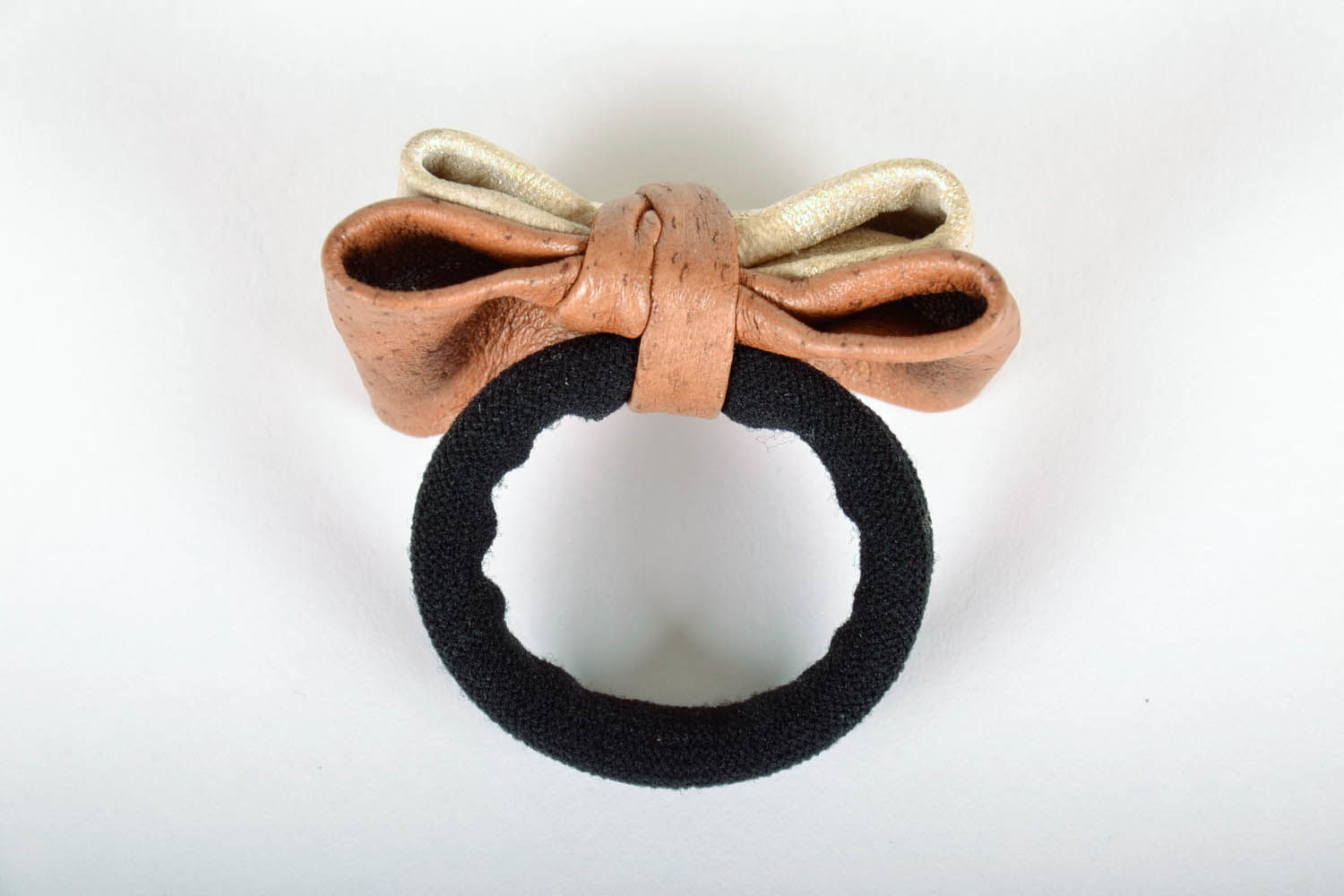 Leather scrunchy with a bow photo 4
