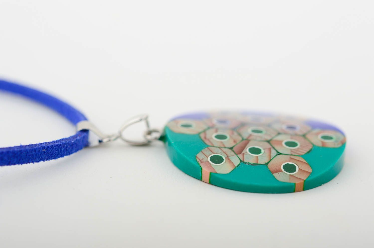 Handmade accessory wooden pendant for girls designer jewelry gift ideas photo 4