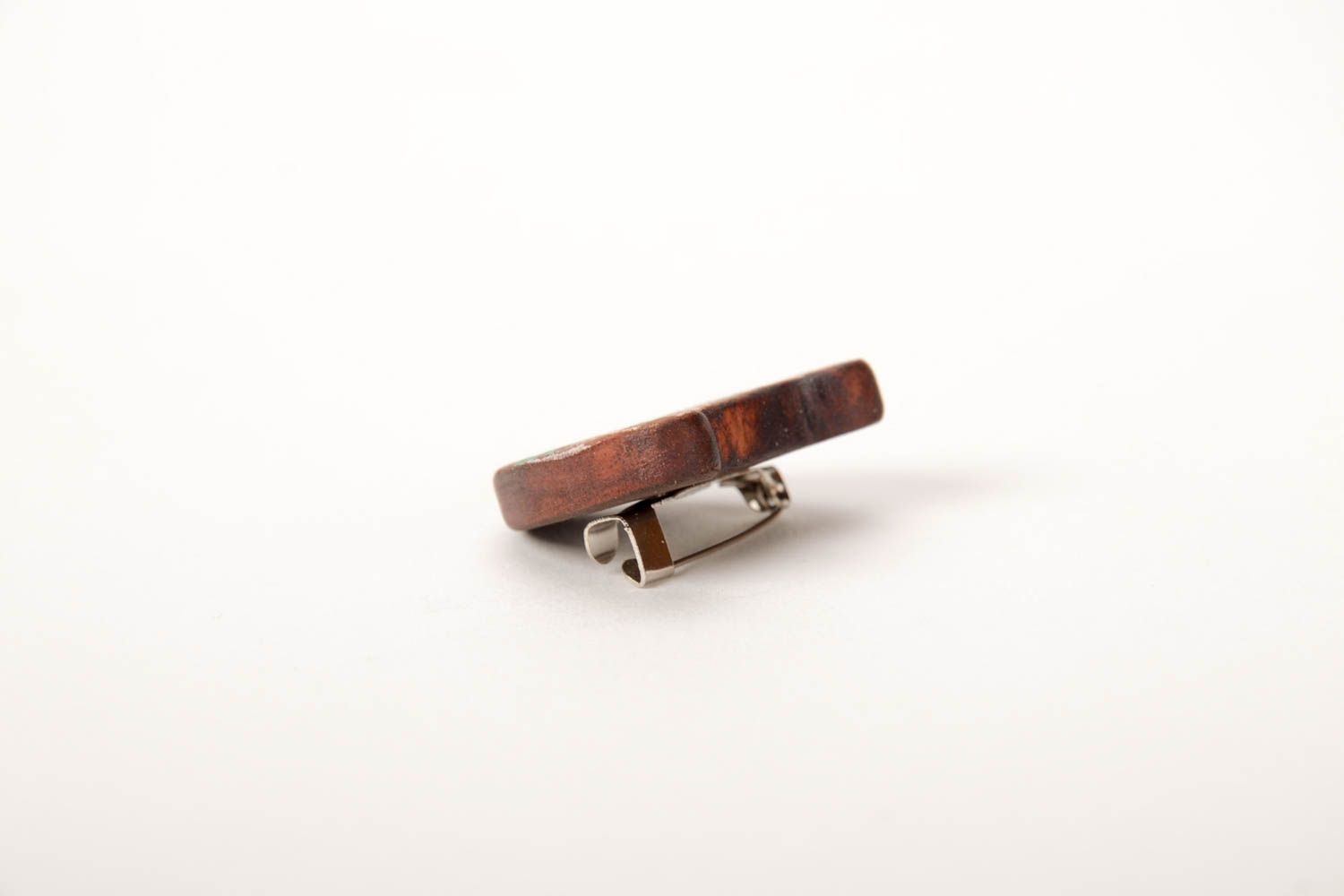 Broche hecho a mano de madera accesorio de moda regalo original para mujer  foto 5