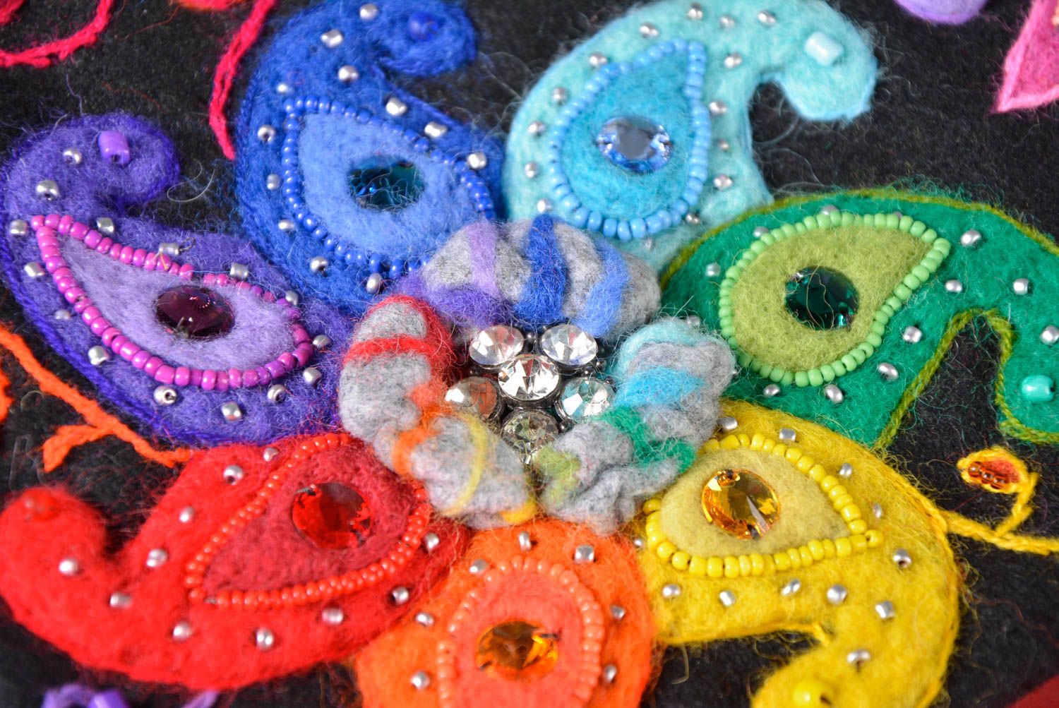 Petit Sac multicolore original Sac fait main laine feutrée Cadeau pour femme photo 3