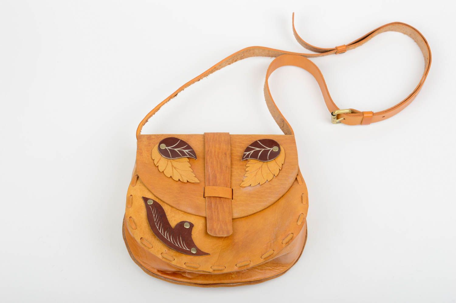 Damen Umhängetasche handgeschaffen Tasche aus Leder Designer Accessoire foto 4