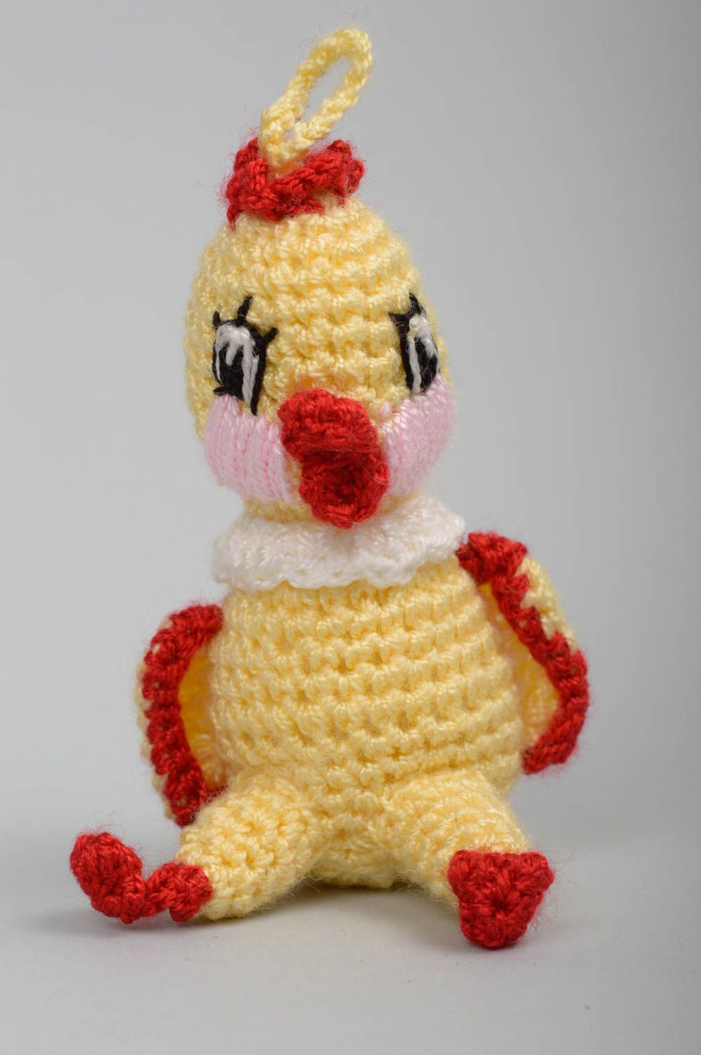 Jouet oiseau Peluche faite main en fils de coton au crochet Cadeau enfant photo 1