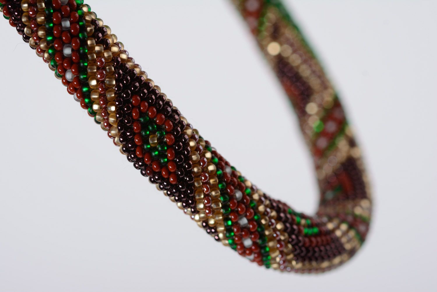 Collier Litze aus Glasperlen mit Ornament künstlerisch handmade modisch foto 5