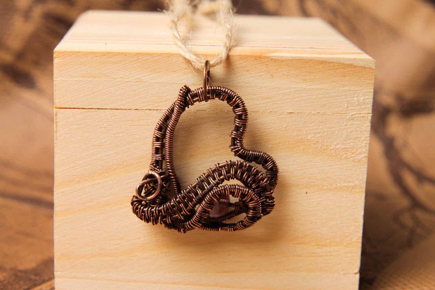 Unusual handmade metal pendant wire wrap copper pendant fashion trends photo 1