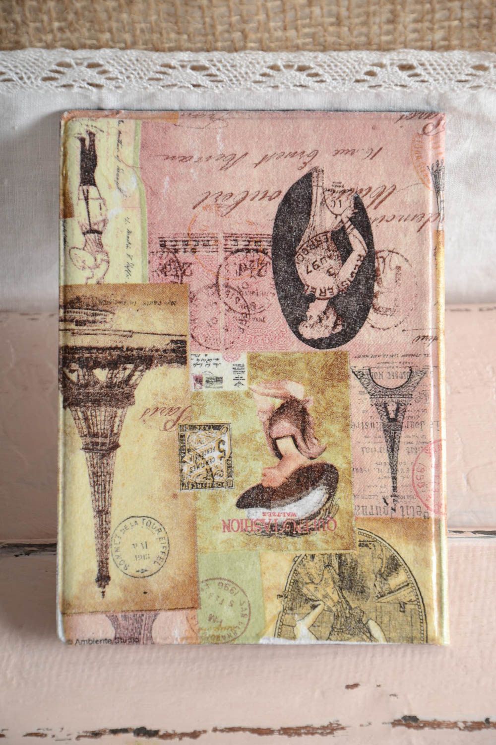 Unusual handmade decoupage passport cover vintage plastic passport cover  photo 1