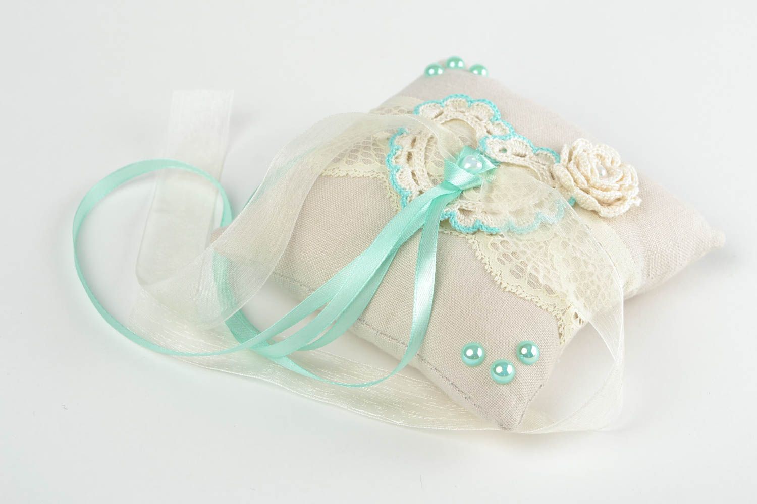 Handmade pillow designe pillow wedding pillow for ring wedding accessory  photo 1