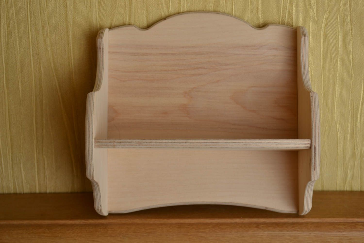 Nice handmade wooden blank shelf plywood crafts art materials creative work photo 1