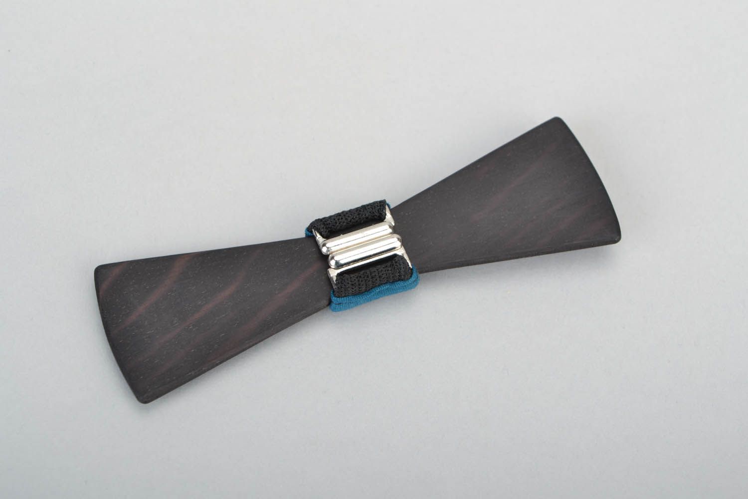 Bow tie made of bog black hornbeam wood photo 3