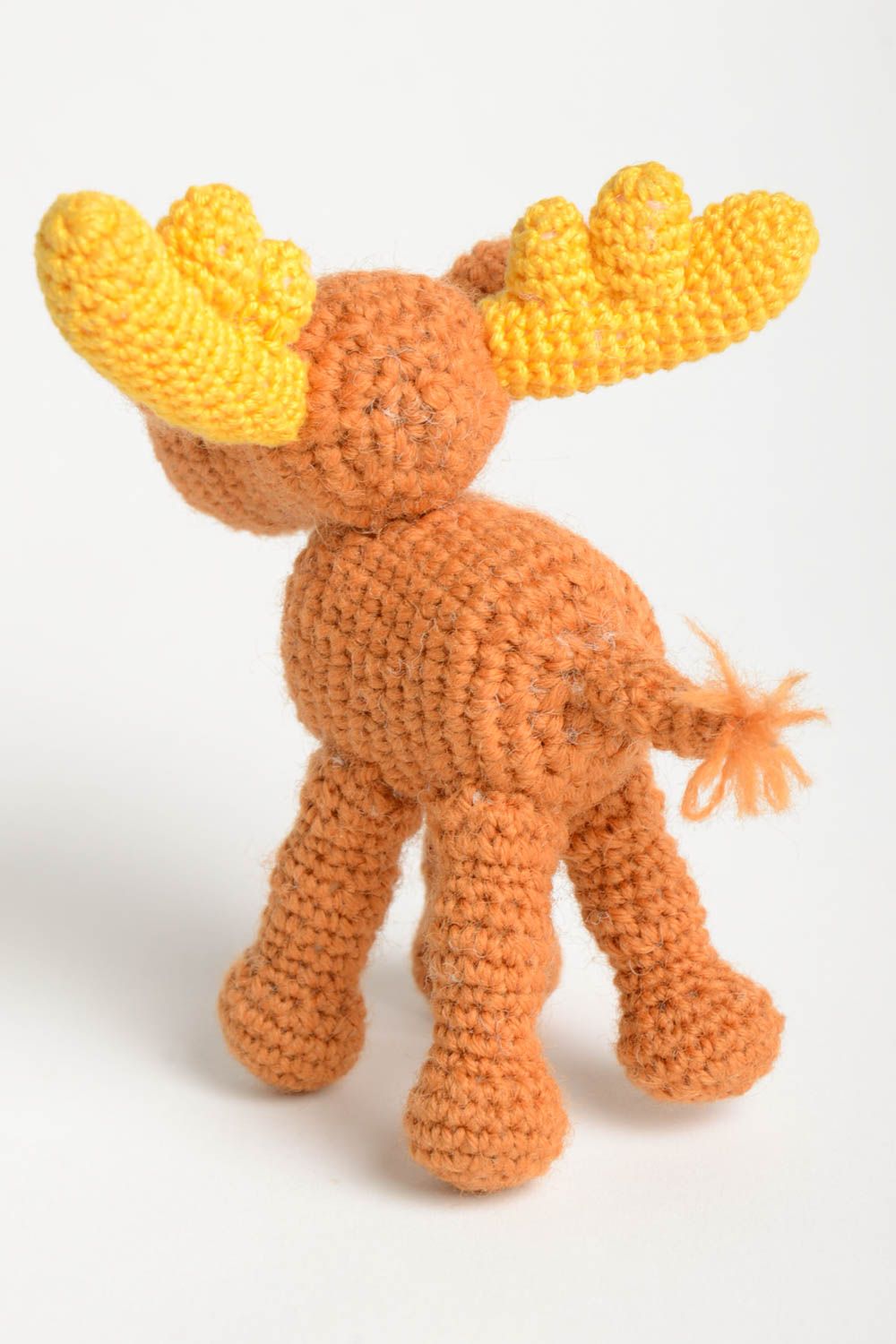 Мягкая игрушка ручной работы детская игрушка оранжевый лось игрушка крючком фото 3