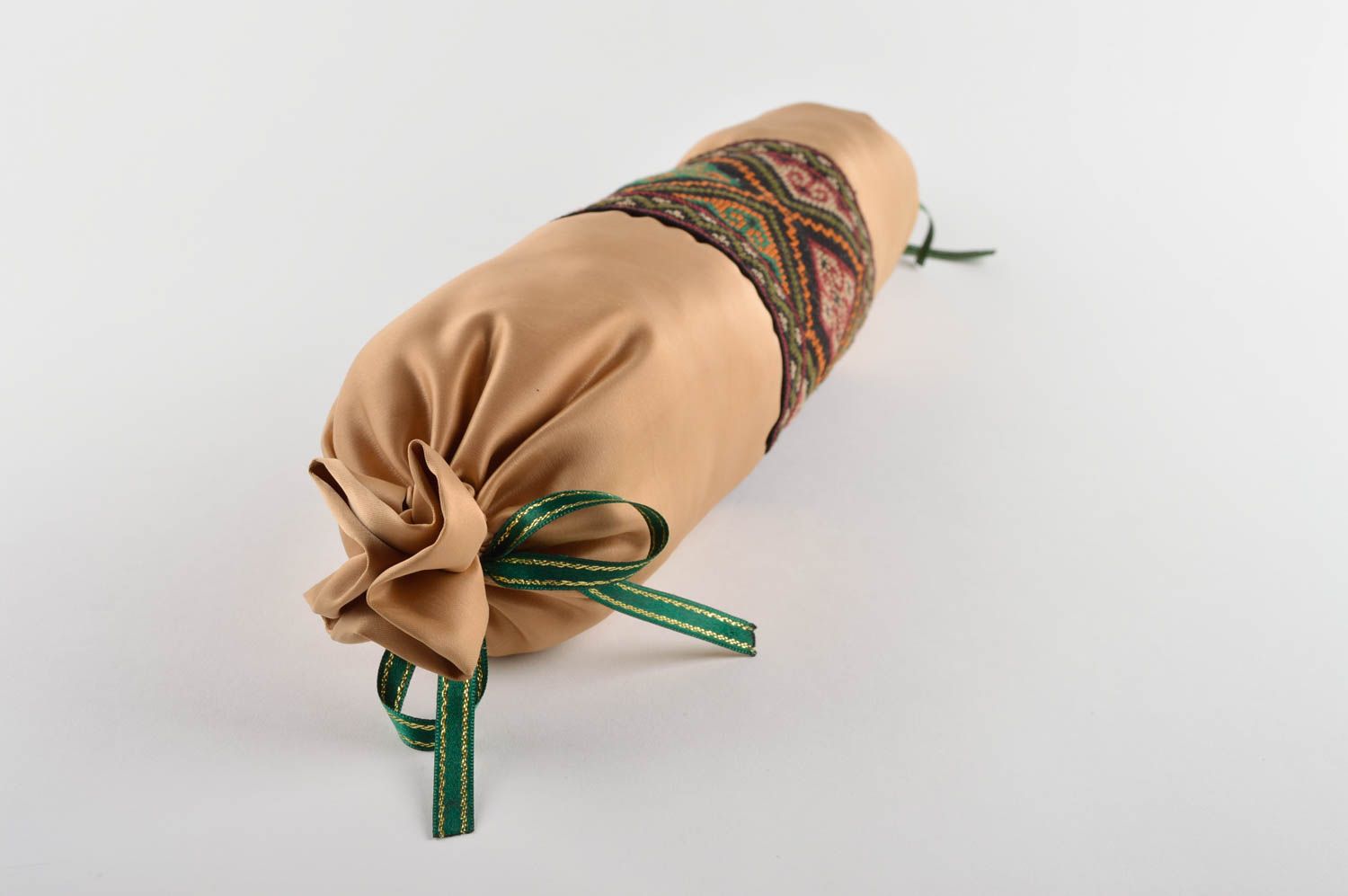 Traversin de canapé Coussin décoratif fait main en soie brodé Déco maison photo 3