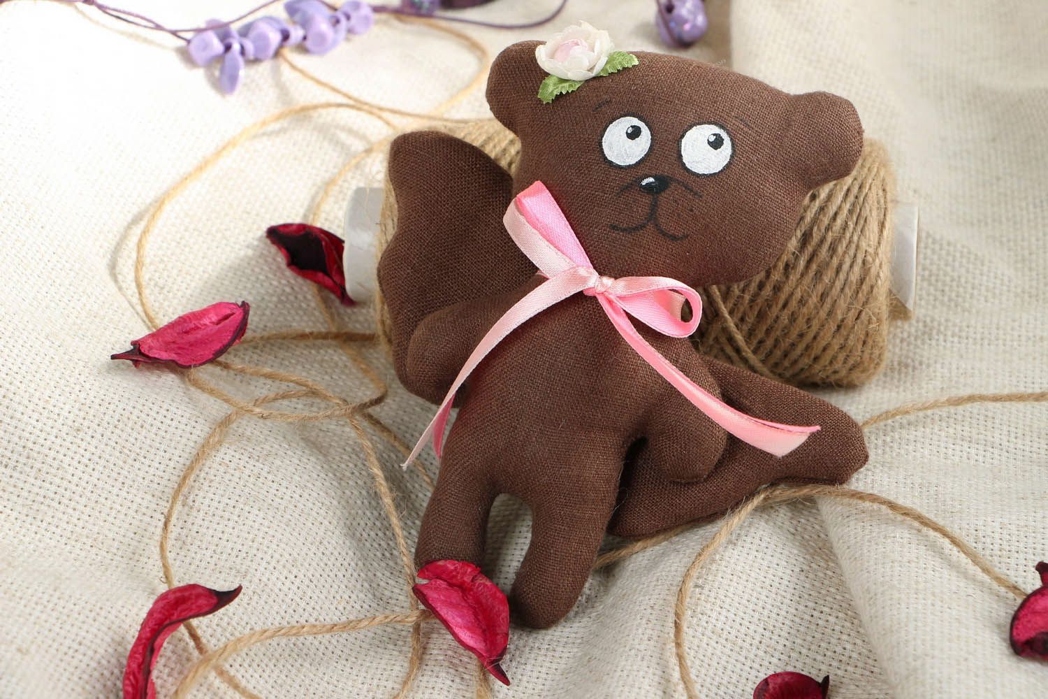 Soft toy for present Angel bear photo 5
