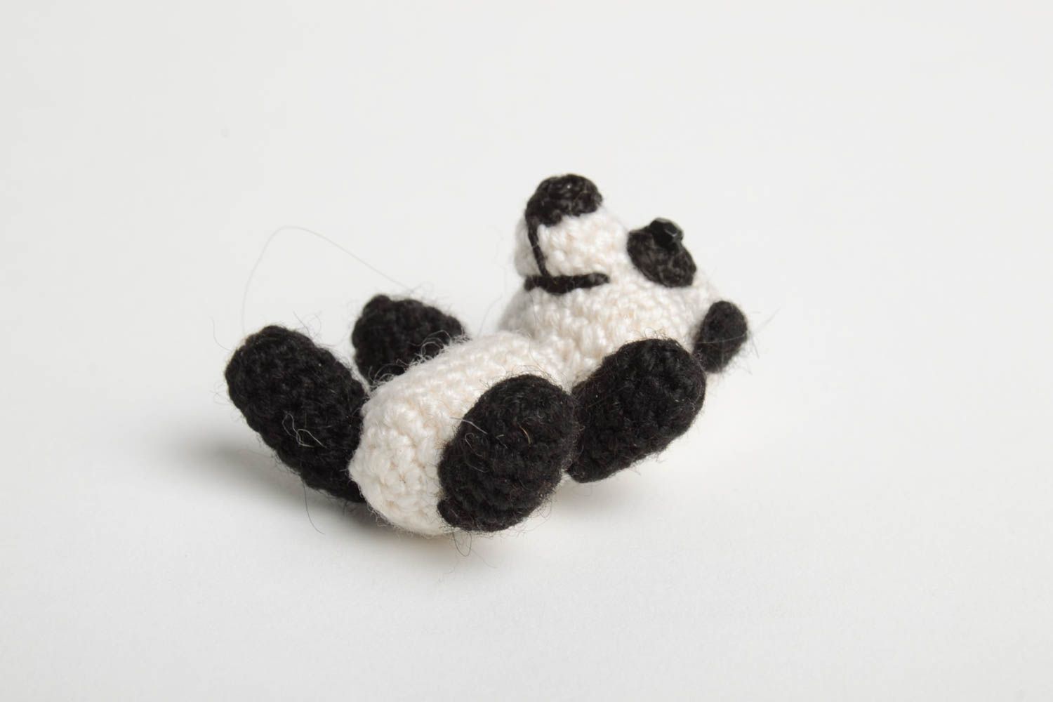Handmade soft toy children crocheted toy designer panda toy textile toys photo 3