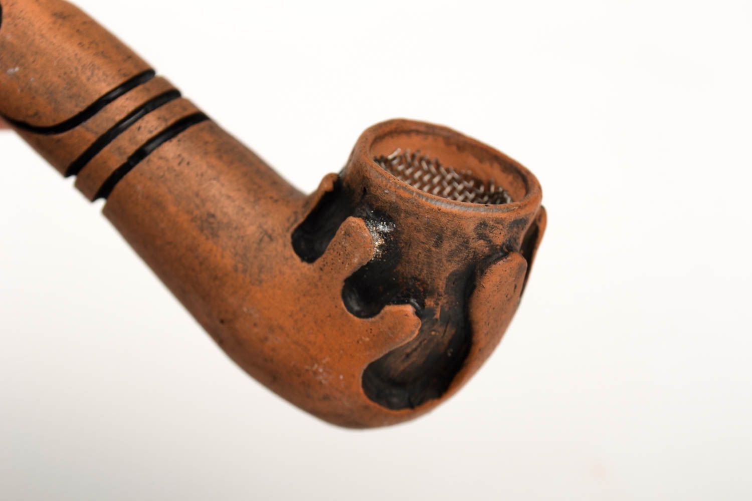 Pipa de arcilla hecha a mano accesorio para fumador regalo para hombre foto 2