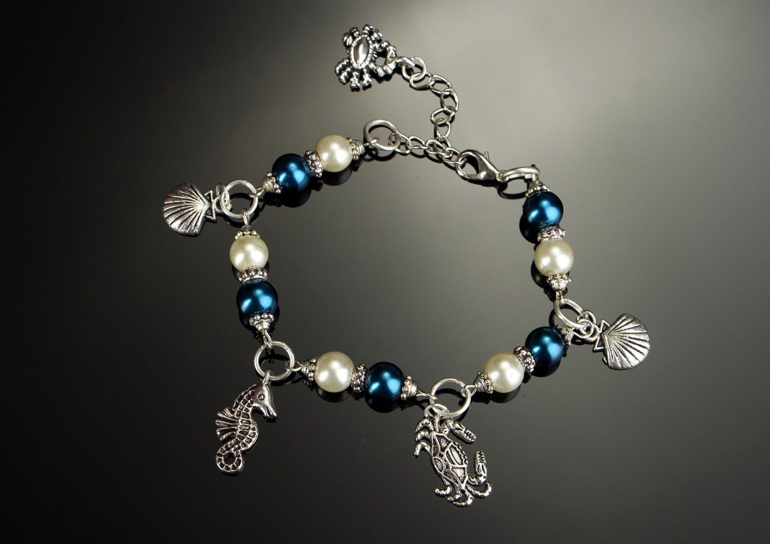 Bracelet perles céramiques fait main photo 2