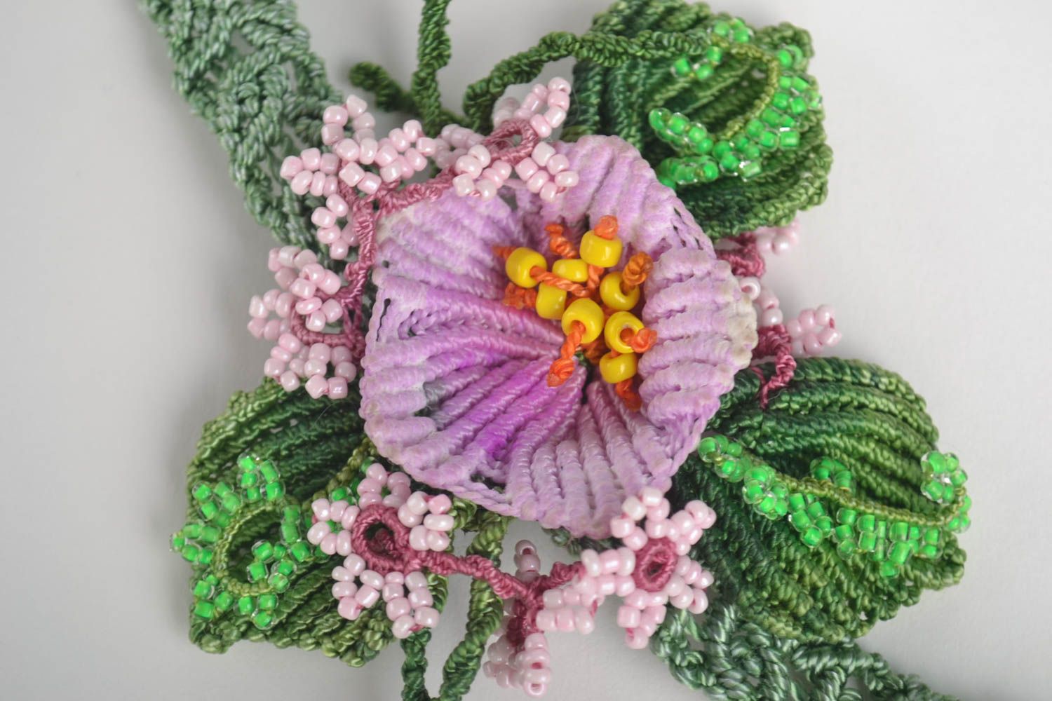 Flower jewelry handmade necklace macrame necklace fashion accessories gift ideas photo 2