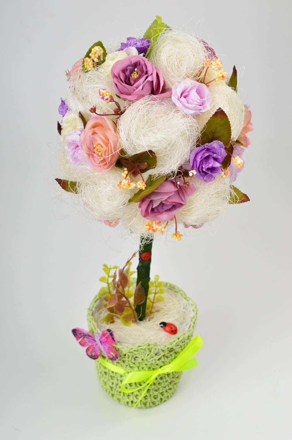 Planta decorativa artificial flores inusuales artículo artesanal regalo original foto 3