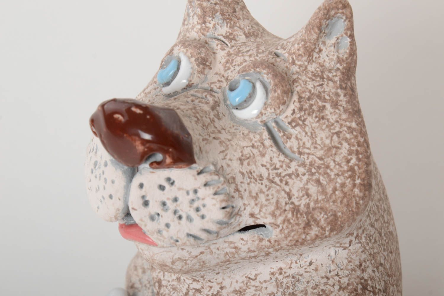 Tirelire chien faite main Figurine animal en céramique Cadeau original photo 3