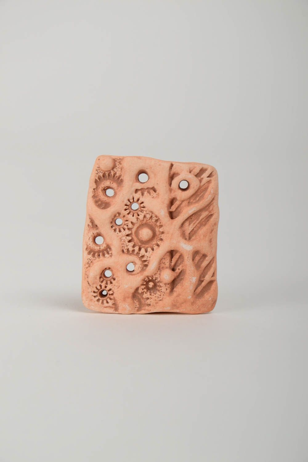 Beautiful handmade designer DIY clay pendant ceramic blank for jewelry making photo 2