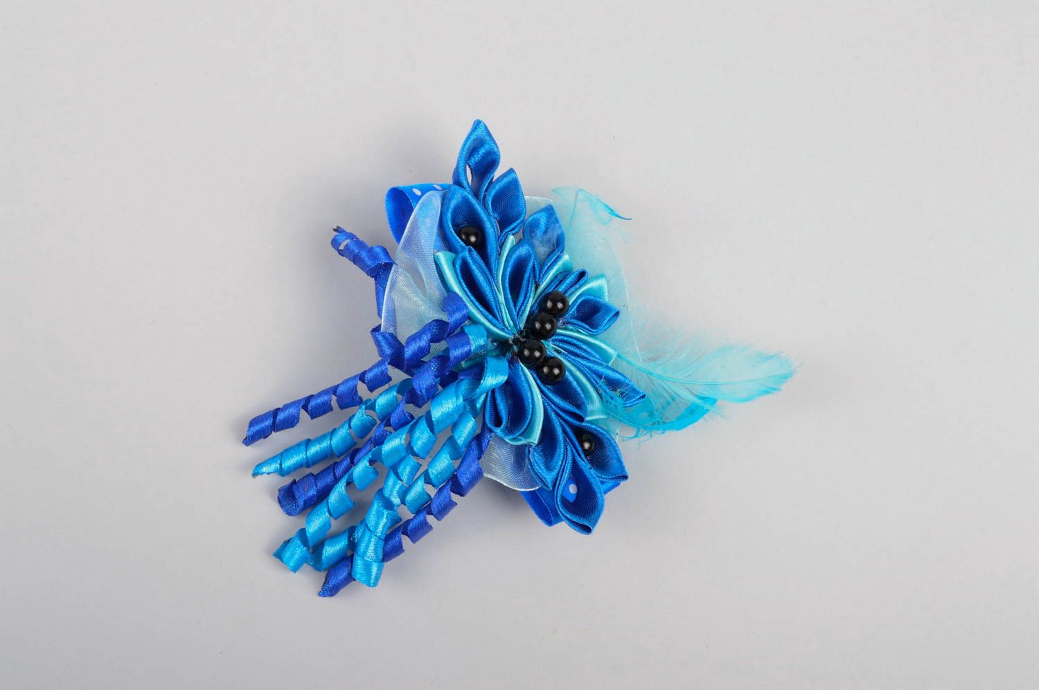 Handmade Schmuck blauer Blumen Haargummi schöner Mädchen Haarschmuck stilvoll foto 5