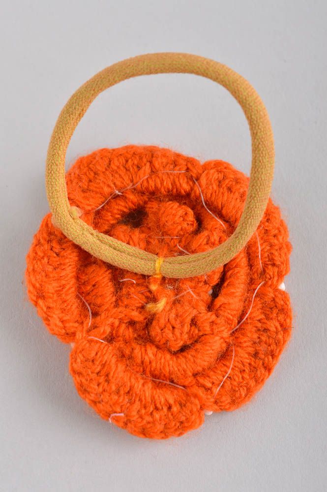 Handmade flower hair scrunchy hair accessories crochet barrette present for girl photo 5