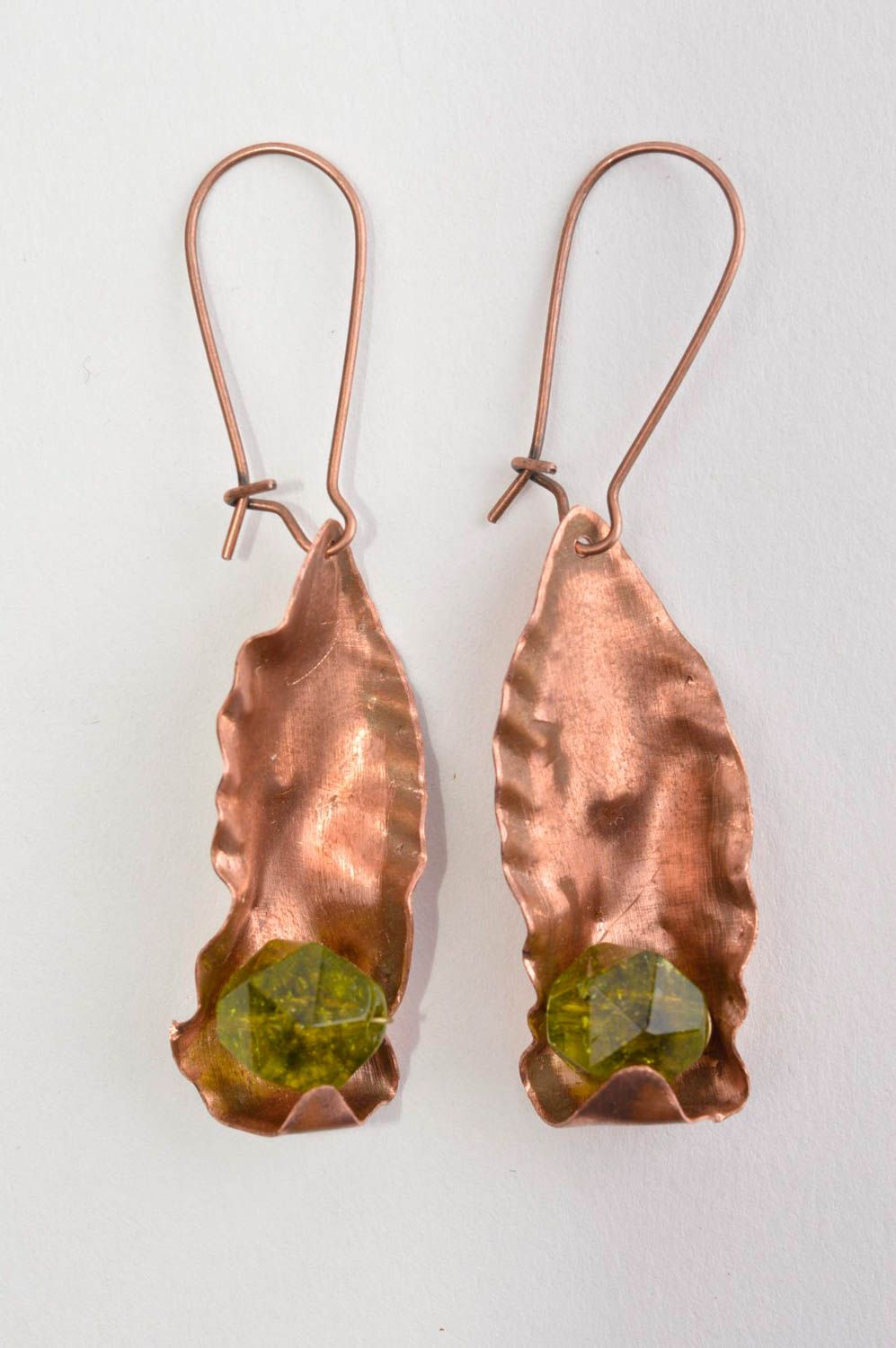 Handmade jewelry unusual gift designer accessories copper earrings gift ideas photo 2