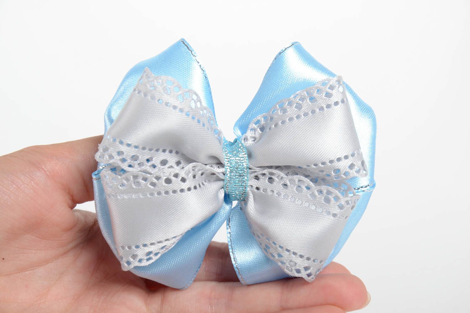 Beautiful handmade ribbon bow hair clip fashion accessories hair bow for girl photo 5
