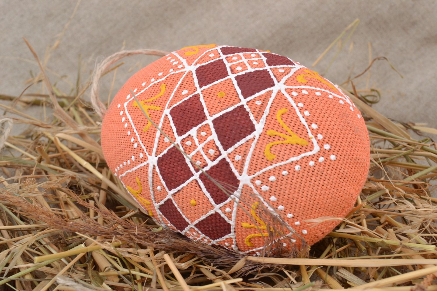 Colgante decorativo de tela con forma de huevo de Pascua artesanal aromatizado foto 1