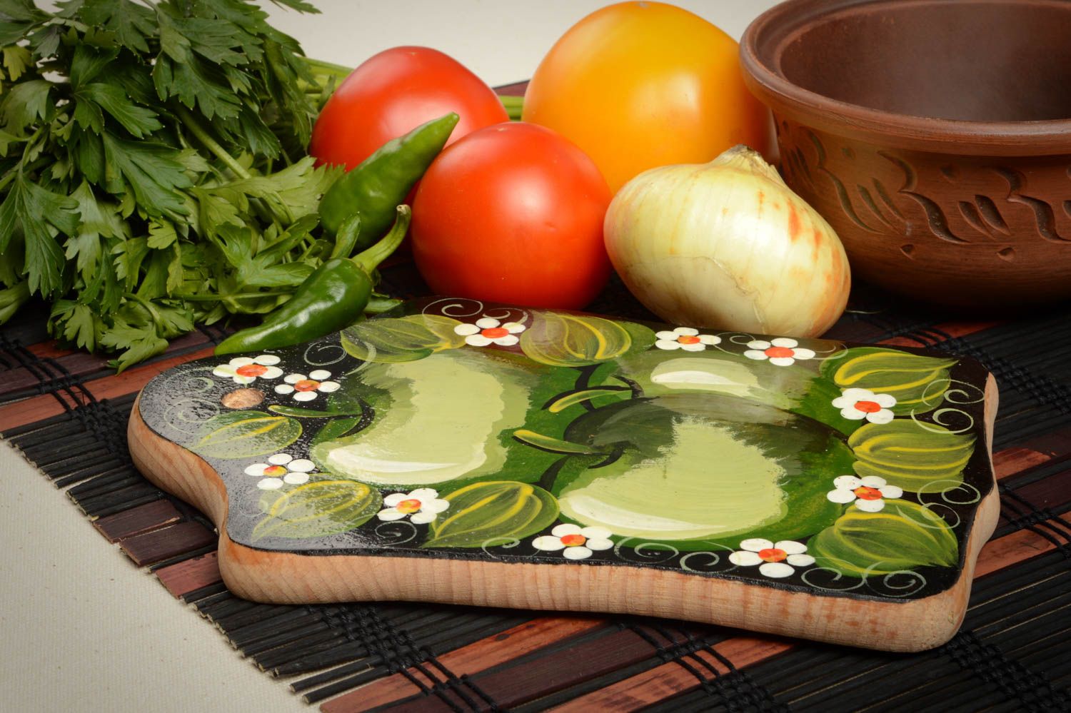 Handmade chopping board kitchen decor painted wall panel decorative use only photo 1