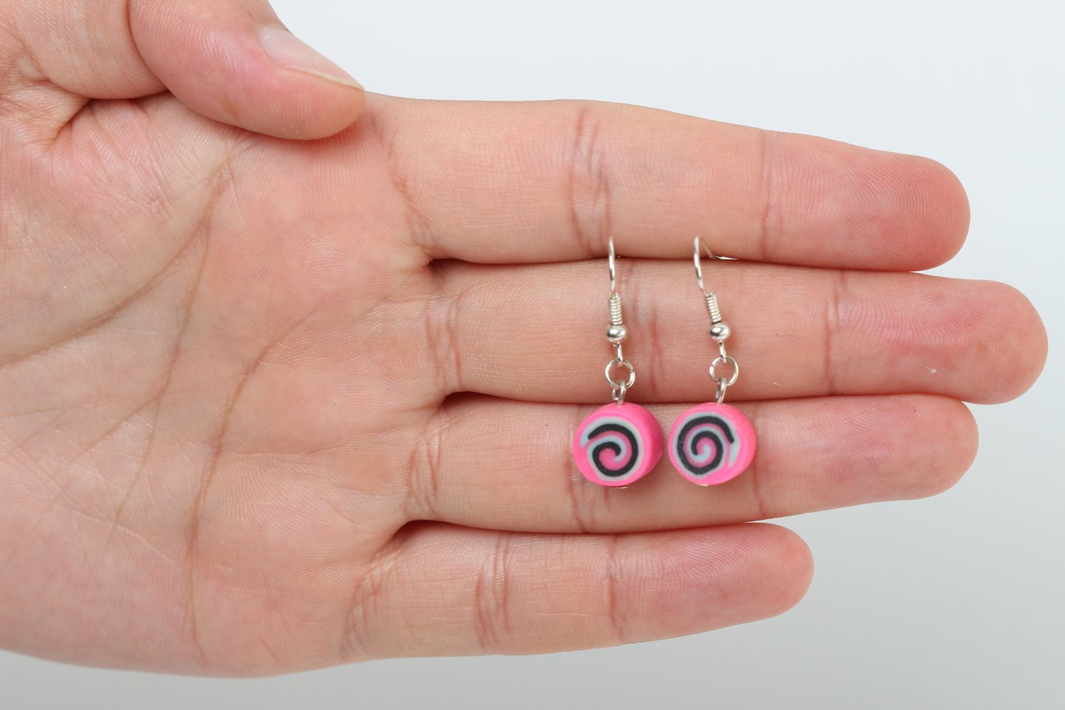 Handmade beautiful earrings pink fashionable earrings designer accessory photo 5