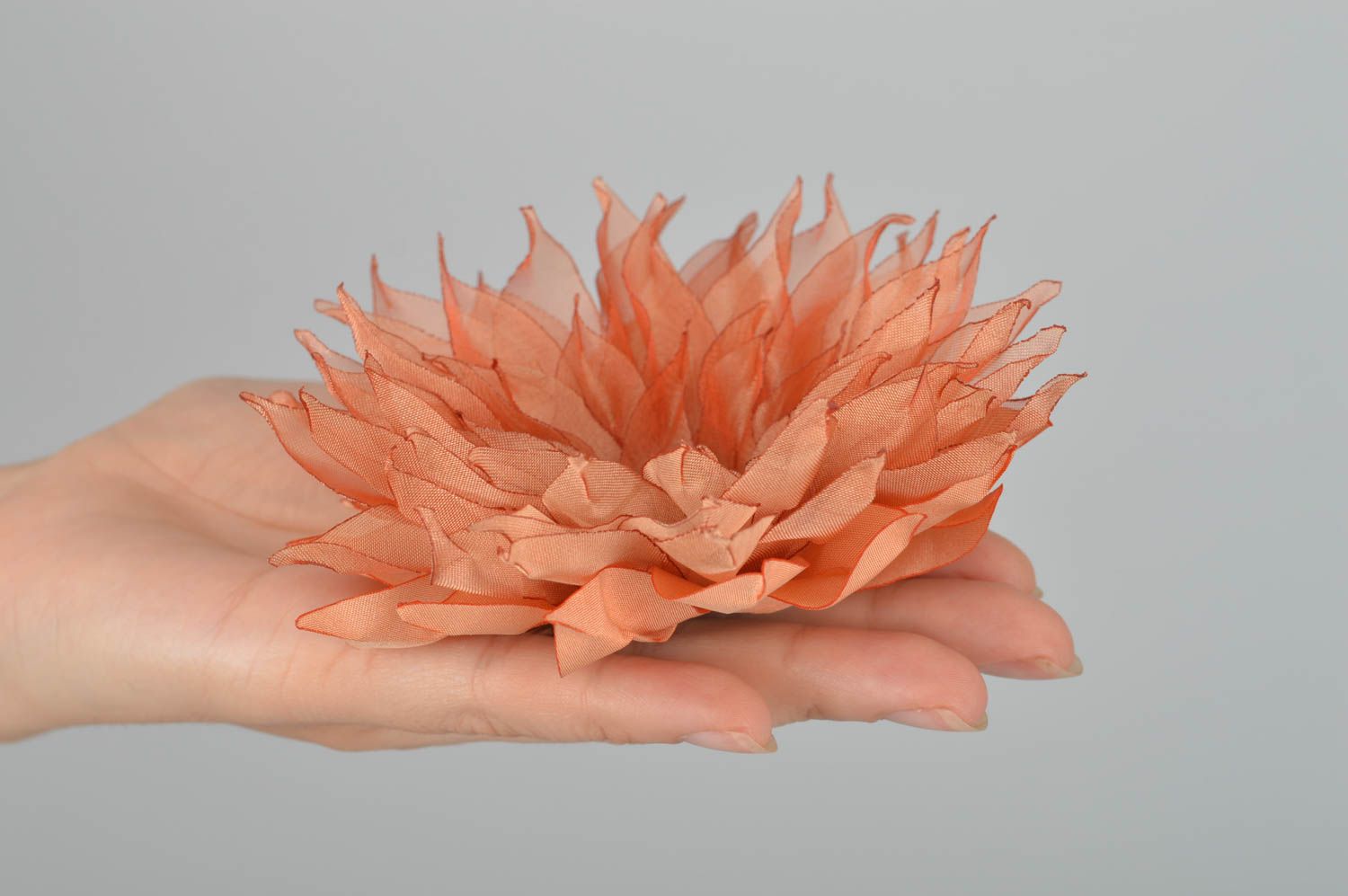 Украшение ручной работы заколка-брошь украшение трансформер Оранжевый цветок фото 3
