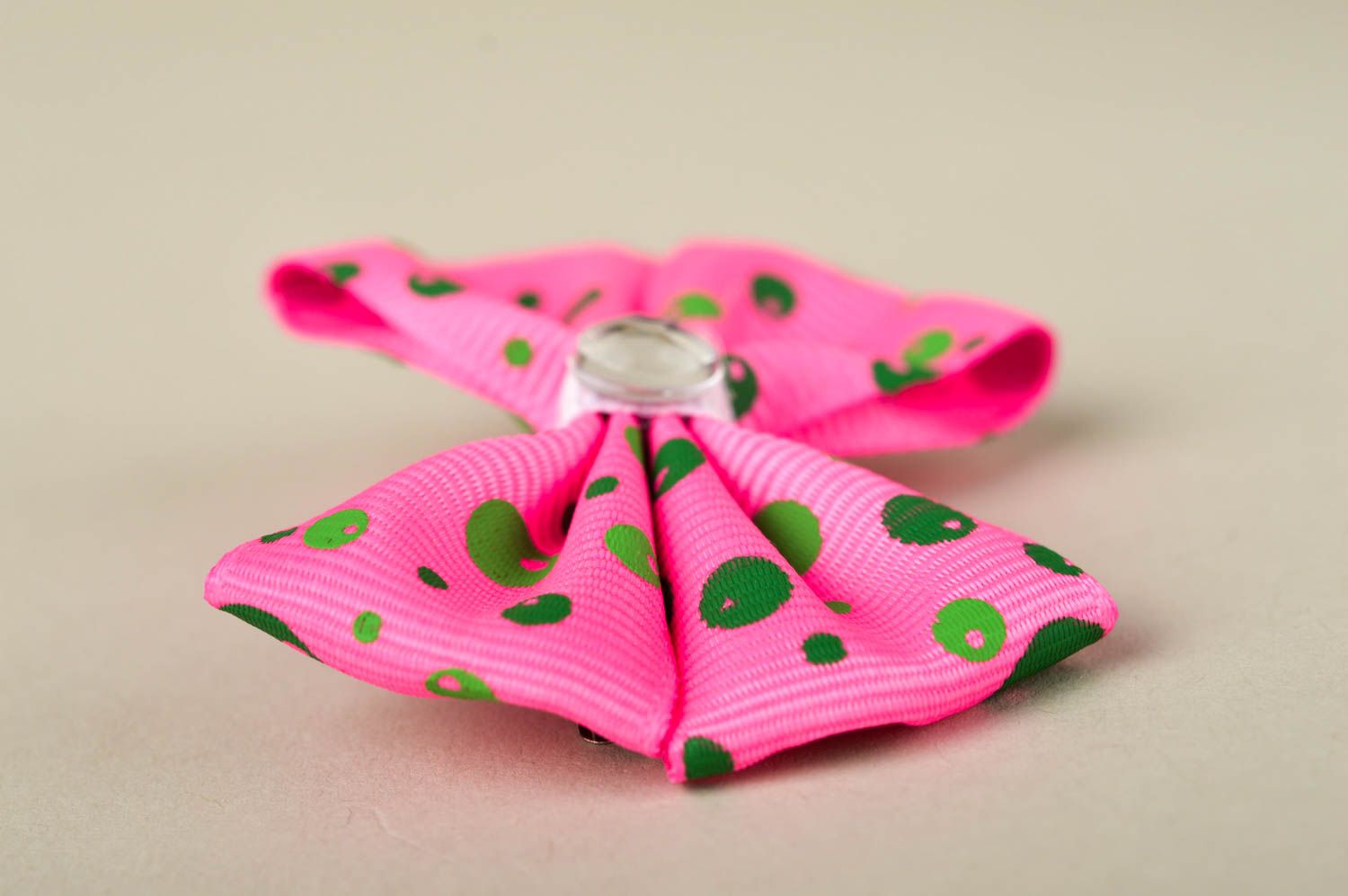 Аксессуар для волос handmade детская заколка для волос розовая заколка из лент фото 5