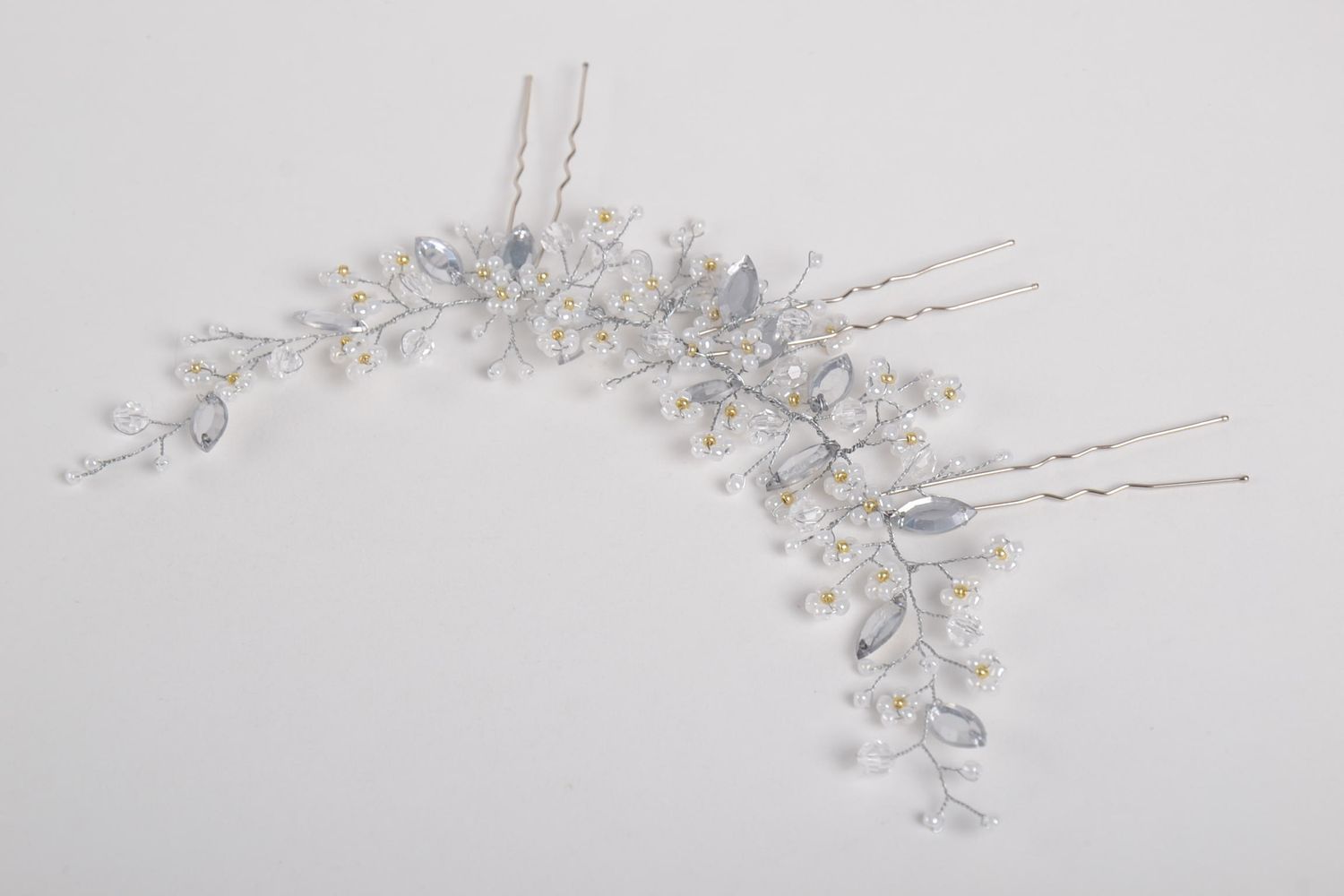 Accessoire coiffure mariage fait main blanc design floral Cadeau mariée photo 3