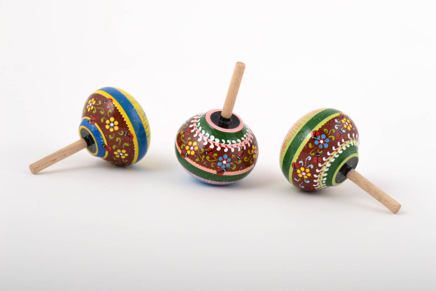 Trompos de madera hechos a mano juguetes para niños regalo personalizado foto 4
