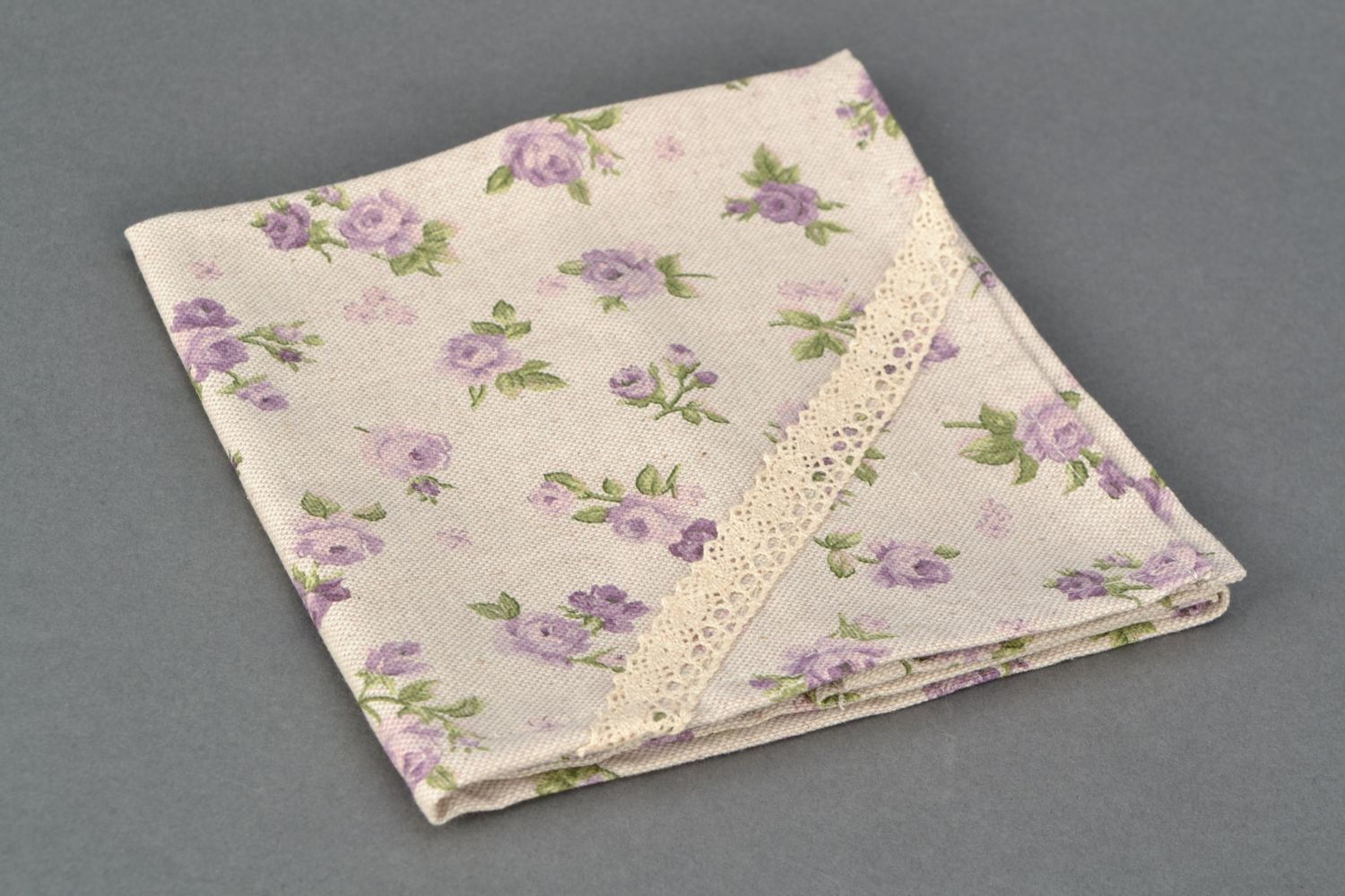 Serviette de table en tissu avec imprimé floral fait main pour la maison photo 3