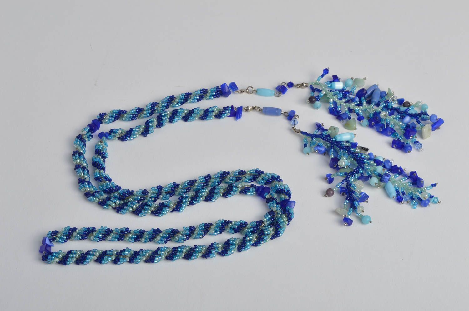 Damen Halskette lange Halsketten handmade Glasperlen Schmuck Geschenk Ideen foto 4