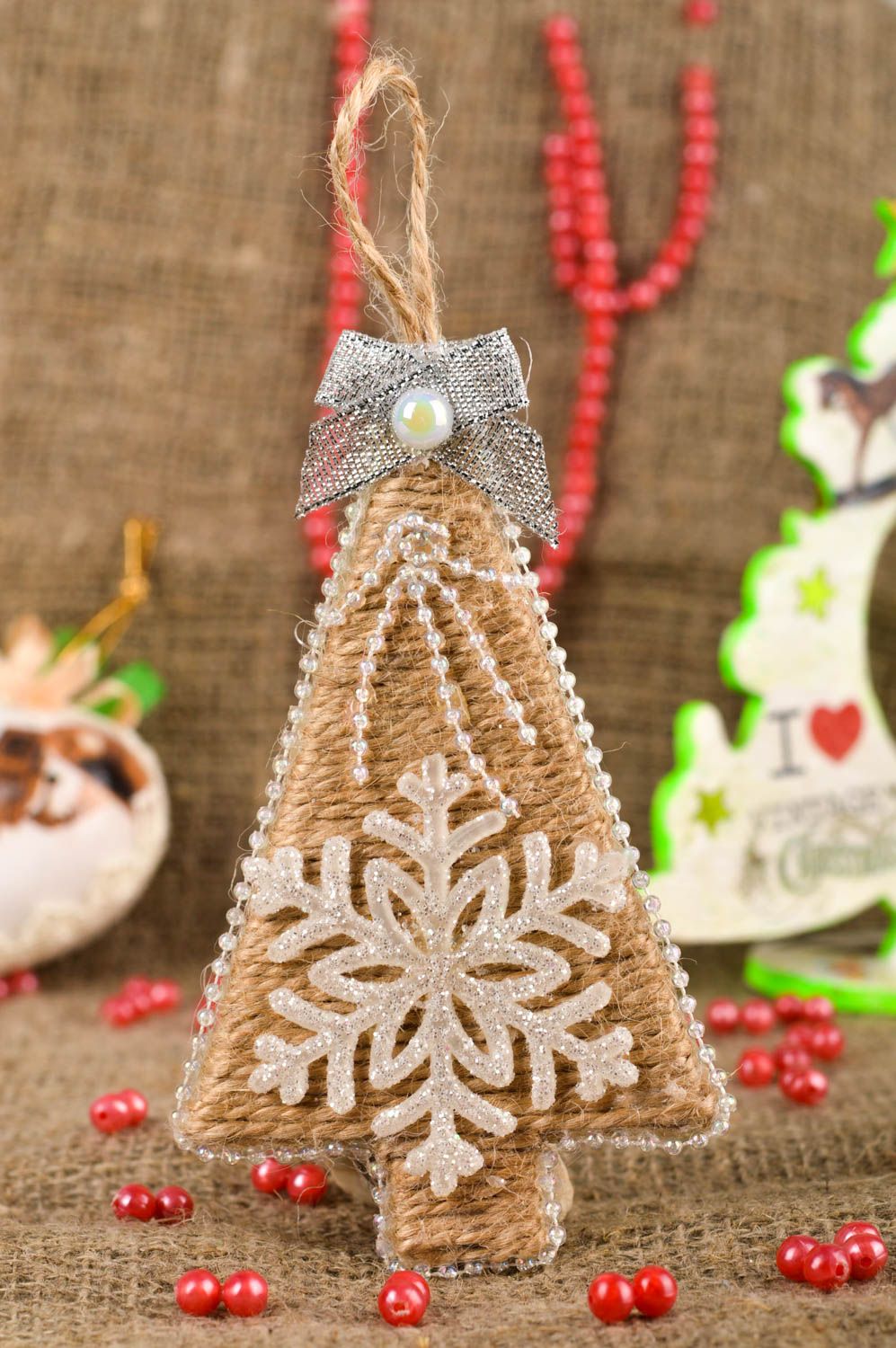 Handmade Christmas decoration Christmas tree pendant Christmas design best gift  photo 1