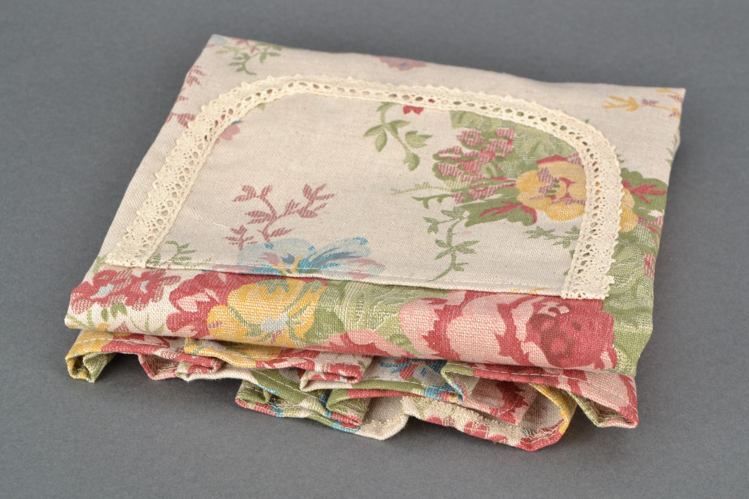 Tablier en coton et polyamide multicolore à motif floral fait main pour femme photo 3
