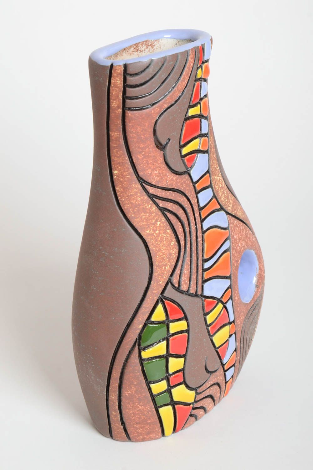 Ваза для цветов ручной работы керамическая ваза для цветов красивая ваза 2 л фото 2