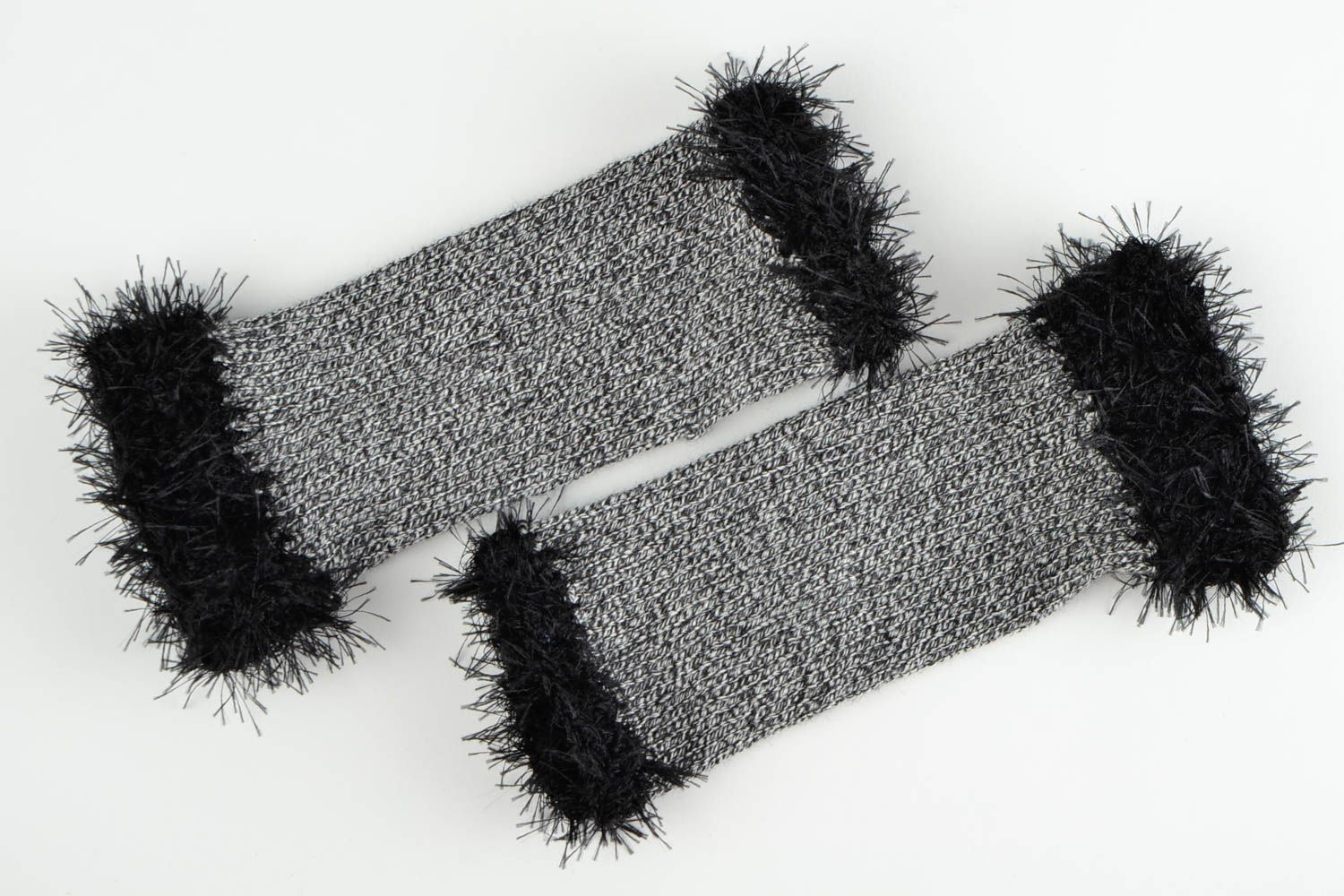 Mitaines tricot fait main Gants mitaines laine acrylique design Accessoire femme photo 2
