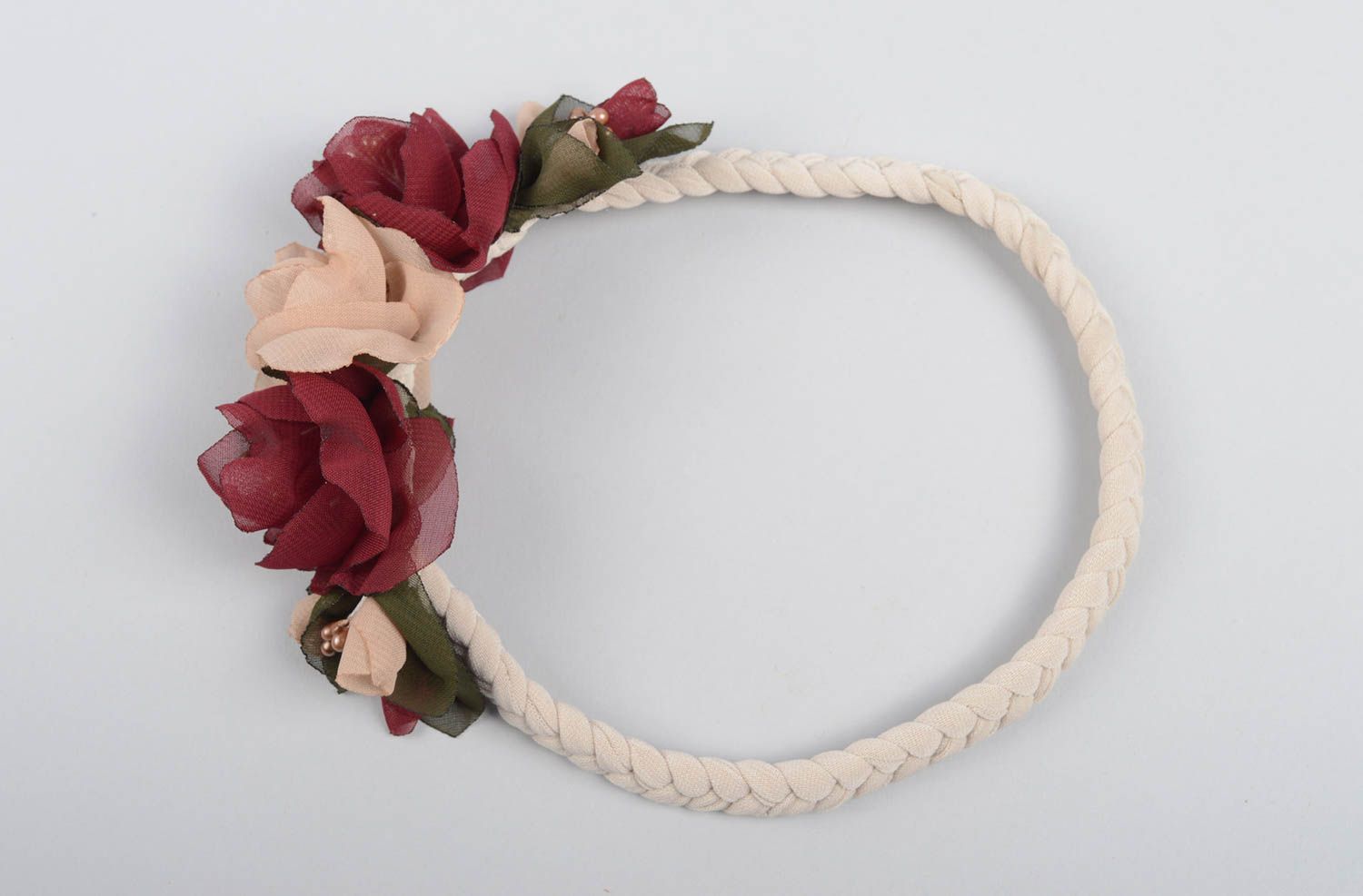 Elegantes Haarband mit Blumen handmade Designer Schmuck Accessoire für Haare  foto 5