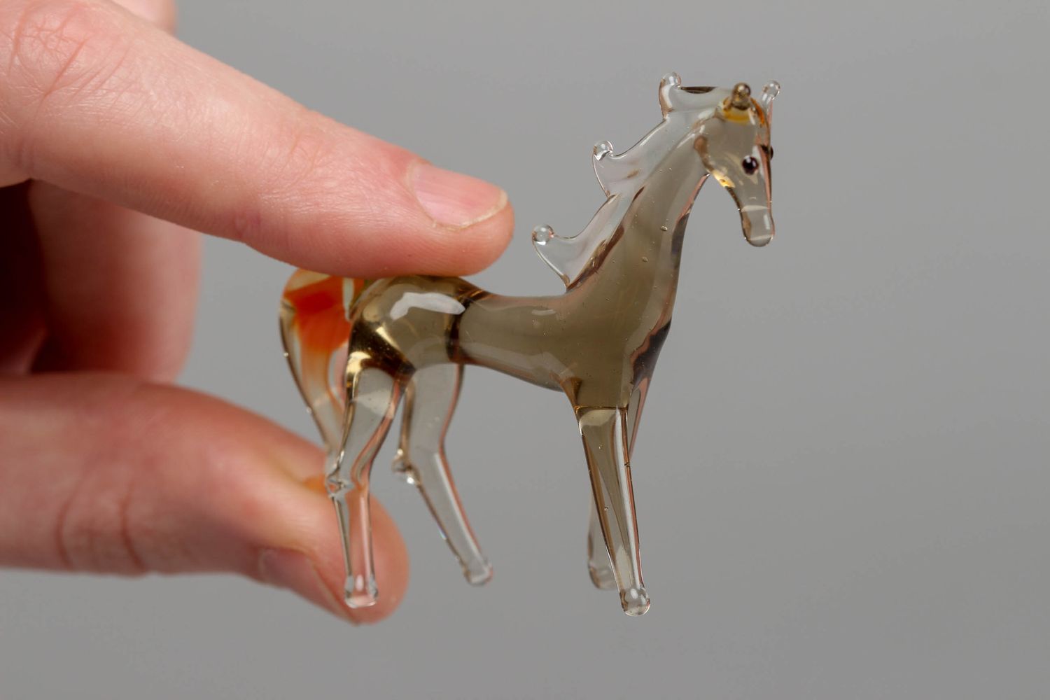Miniatur Figur Pferd aus Glas foto 4