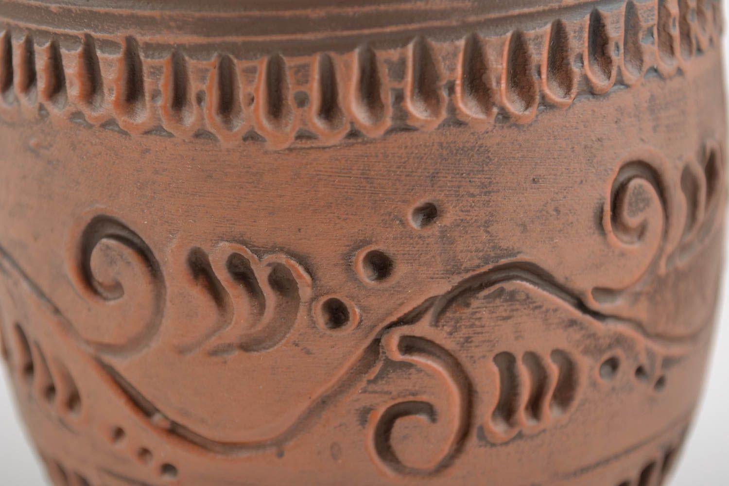 Beautiful handmade designer ceramic goblets set 3 pieces 250 ml each photo 3